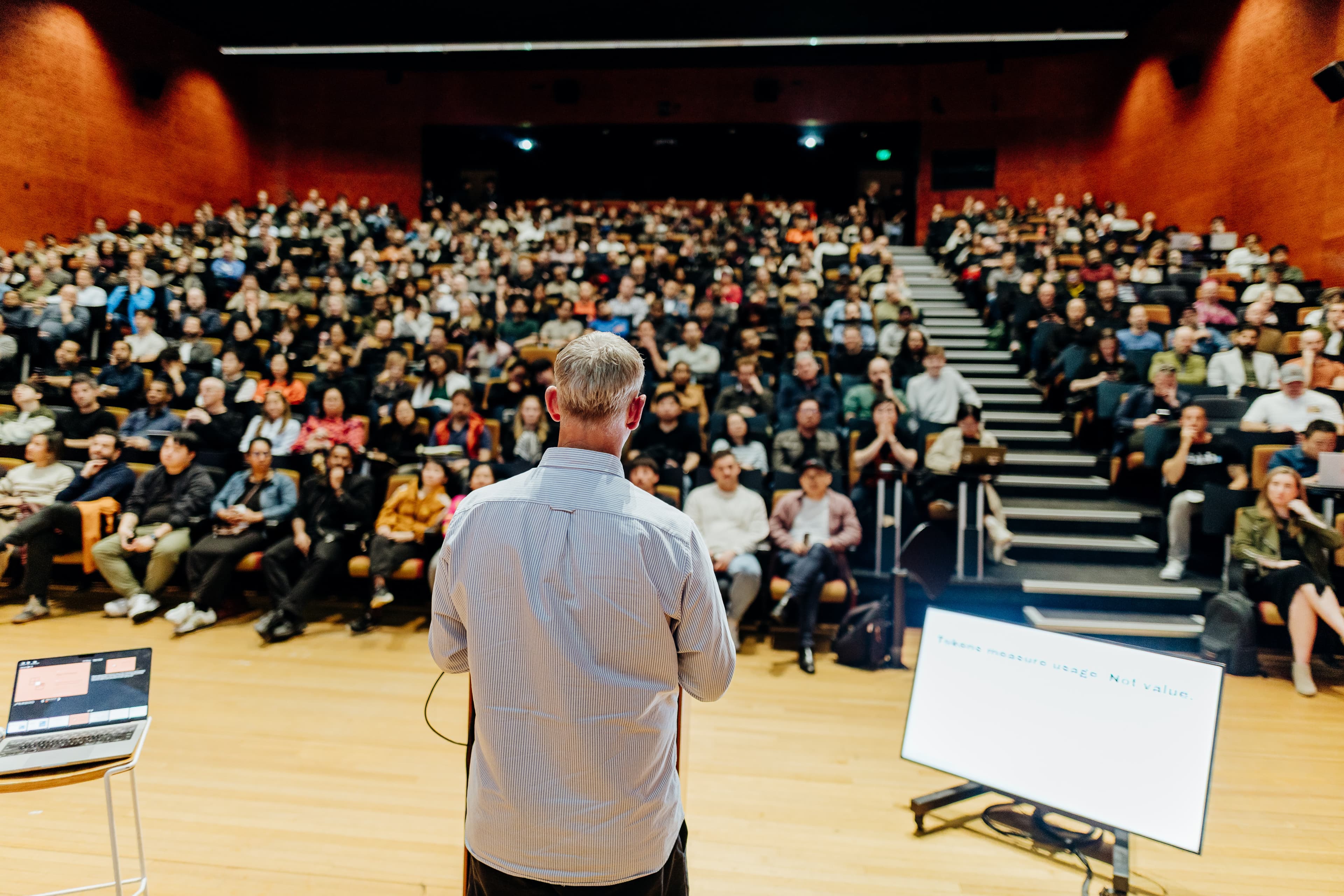 Paul addressing the audience at the Claude community meetup